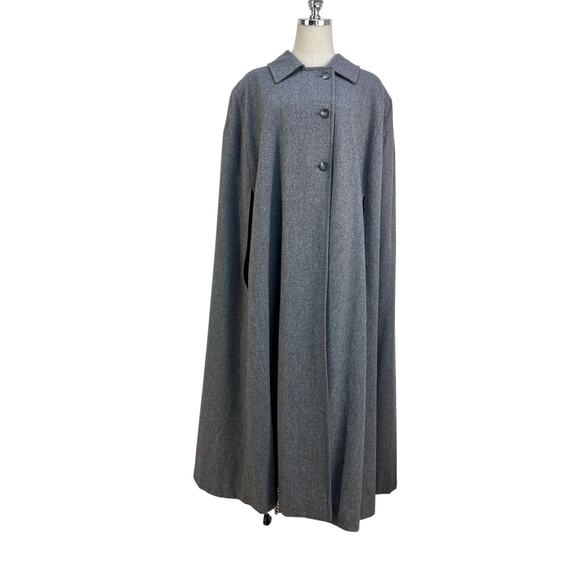 Pendleton Wool Gray Cape Vintage Full Length Maxi - Picture 1 of 13
